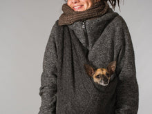 Load image into Gallery viewer, Pet sling wool mixed grey for dogs up to 11 lbs /dog sling/ travel carrier - Petgo Wholesale