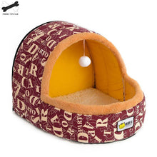 Load image into Gallery viewer, Hot Sell Pet Cat Dog  House Autumn Winter Soft Plush Dogs Small Big Cats  Nest Home Cute Pattern Kitten Puppy Shelter - Petgo Wholesale