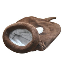 Load image into Gallery viewer, Cat Sleeping Bag Warm Coral Fleece Dog Cat Bed Pet Dog House Lovely Soft Pet Cat Mat Cushion Warm Travel Cat Bed Mat Covers - Petgo Wholesale