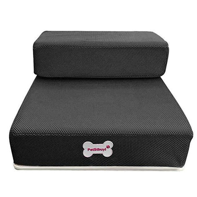Breathable Mesh Foldable Pet Stairs Detachable Pet Bed Stairs Dog Ramp 2 Steps Ladder for Small Dogs Puppy Cat Bed Cushion Mat - Petgo Wholesale
