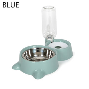 Non-Slip Dog Bowl 2 In 1 PP Stainless Steel Automatic Water Dispenser Feeder Pet Dog Cat Drinker Cute Pet Food Container Hot