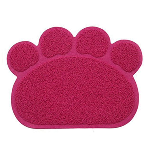 Cute Paw PVC Pet Dog Cat Feeding Mat Pad Pet Dish Bowl Food Water Feed Placemat Puppy Bed Blanket Table Mat Easy Wipe Cleaning - Petgo Wholesale