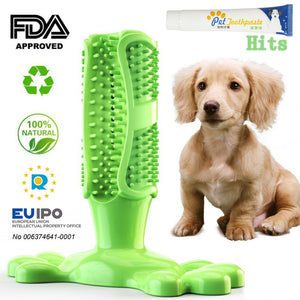 Pet Dog Toothbrush Chew Toy Doggy Brush Stick Soft Rubber Teeth Cleaning Dot Massage Toothpaste for Small dogs Pets Toothbrushes - Petgo Wholesale