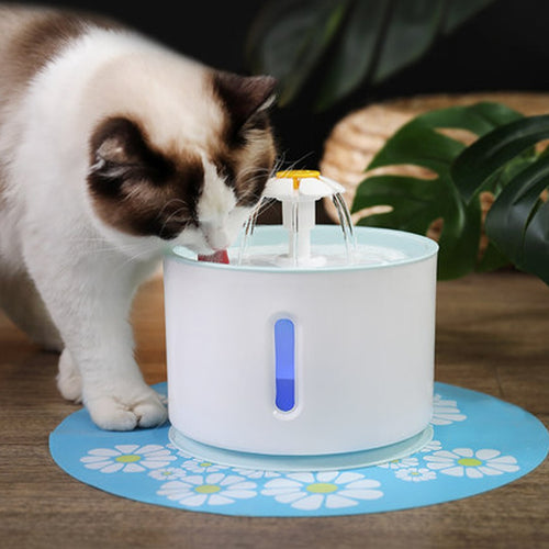Electric USB Dog Cat Mute Drinker With LED Light Pet Drinking Fountain Dispenser Automatic Pet Cat Water Fountain Feeder Bowl - Petgo Wholesale