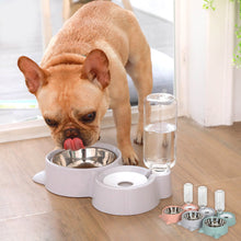 Load image into Gallery viewer, Non-Slip Dog Bowl 2 In 1 PP Stainless Steel Automatic Water Dispenser Feeder Pet Dog Cat Drinker Cute Pet Food Container Hot