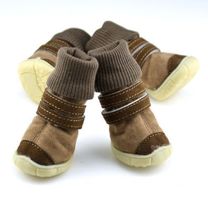 Thick Fur Pet Shoes Small Dogs Shoes Winter Warm Snow Boots For Teddy Poodle Coffee/Pink/Purple - Petgo Wholesale