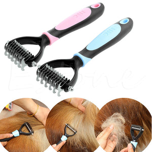 Tera Pet Fur Knot Cutter Remove Rake Grooming Shedding Brush Comb Rake Dog Cat - Petgo Wholesale