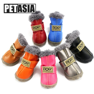 Winter Pet Dog Shoes Warm Snow Boots Waterproof Fur 4Pcs/Set Small Dogs Cotton Non Slip XS For ChiHuaHua Pug Pet Product PETASIA - Petgo Wholesale