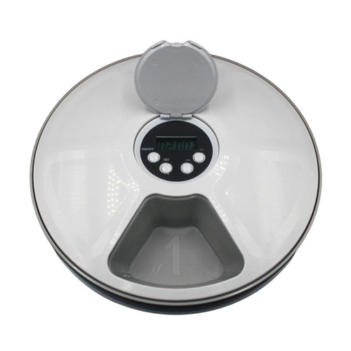 New Automatic Timing Pet Feeder 6 Grids Food Compartments For Dog Cat Rabbit Puppy Totoro Small Animals Dry And Wet Food Plate - Petgo Wholesale