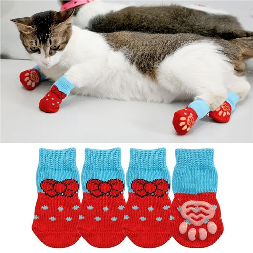 Creative Cat Coats 2018 NEW Pet Cat Socks Dog Socks Traction Control For Indoor Wear L/M/S Cat Clothing Multicolor S M L - Petgo Wholesale