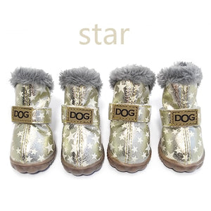 Pet Winter Waterproof Cat Pet Dog Shoes Anti Slip Soft Leather Snow Boots  For Teddy Chihuahua Small Big Large Pets Dogs Shoe