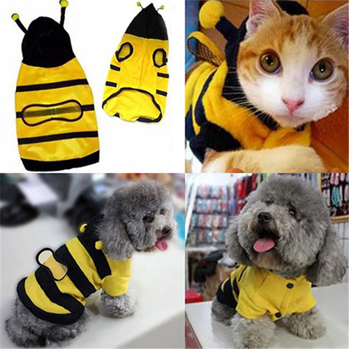 Pet Mascots Hoodie Cute Clothes for Cats Fancy Puppy Kitten Apparel Costume Chihuahua Small Cat Dog Coat Bee Style Outfit - Petgo Wholesale