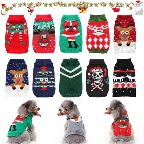 Pet Cat Sweater Cat Clothes For Small Dog Clothes Christmas Dog Sweater Cats Coat Halloween Warm Pet Jacket Knitting Costume 35 - Petgo Wholesale