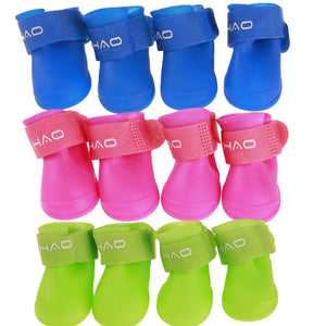 Pet Dog Boots Are Equipped With Four Sets Of Non-Slip Silicone Rain Boots, Four Seasons Waterproof Shoes, - Petgo Wholesale