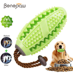 Benepaw Interactive Dog Toys Toothbrush IQ Treat Dispensing Ball Rope Safe Teeth Cleaning Pet Chew Toy Puppy Play Game Training