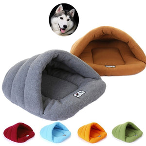 Warm Soft Polar Fleece Dog Beds Winter Warm Pet Heated Mat Slippers Beds Kennel House for Cats Sleeping Bag Nest Cave Bed - Petgo Wholesale