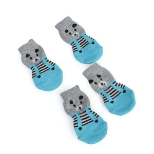 2 Pairs/SET Pet Dog Shoes Anti-Slip Knit Socks Small Dogs Cat Socks Chihuahua Paw Protector Booties Accessories Pet Products - Petgo Wholesale