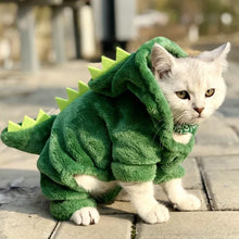 Load image into Gallery viewer, Pet Cat Clothes Puppy Dog Clothes Funny Dinosaur Costumes Coat Winter Warm Fleece Cat Clothing for Small Cats Kitten Hoodie - Petgo Wholesale