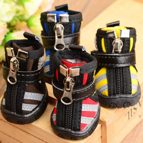 New 4pcs/set Pet Dog Shoes Winter Super Warm Waterproof Dog Boots Zipper Anti-Slip Puppy Shoes Snow Boot Chihuahua XS-XL - Petgo Wholesale