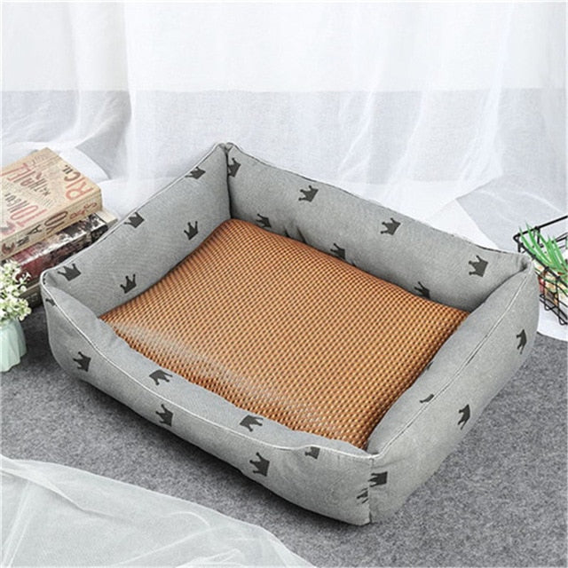 Dog Beds Mats Comfort Print Crown Puppy Pet Mat Bed Warm Cotton Cat Beds For Chihuahua Dog Beds For Dogs 2019 - Petgo Wholesale
