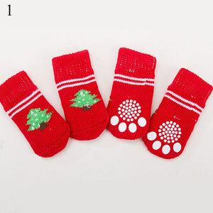 4pcs Winter Pet Dog Shoes Anti-Slip Knit Socks Small Dogs Cat Shoes Chihuahua Thick Warm Paw Protector Dog Socks Pet Products - Petgo Wholesale