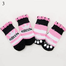 Load image into Gallery viewer, 4pcs Winter Pet Dog Shoes Anti-Slip Knit Socks Small Dogs Cat Shoes Chihuahua Thick Warm Paw Protector Dog Socks Pet Products - Petgo Wholesale