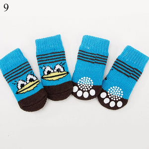 4pcs Winter Pet Dog Shoes Anti-Slip Knit Socks Small Dogs Cat Shoes Chihuahua Thick Warm Paw Protector Dog Socks Pet Products - Petgo Wholesale