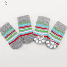 Load image into Gallery viewer, 4pcs Winter Pet Dog Shoes Anti-Slip Knit Socks Small Dogs Cat Shoes Chihuahua Thick Warm Paw Protector Dog Socks Pet Products - Petgo Wholesale