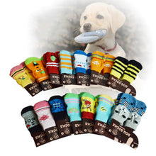 Load image into Gallery viewer, 4Pcs Indoor Pet Dog Soft Cotton Anti-slip Knit Weave Warm Sock Skid Bottom Dog Shoes Drop shipping - Petgo Wholesale