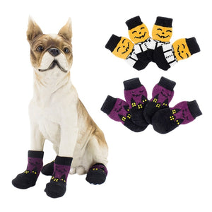 Halloween Pet Waterproof Pumpkin Socks Anti-slip Sole Paw Protectors, Small Medium Dog Dirty-proof Feet Cover - Petgo Wholesale