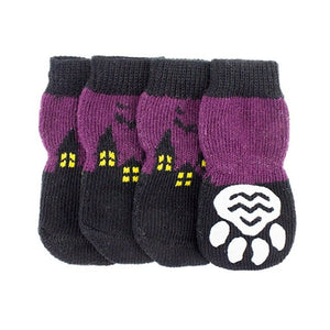 Halloween Pet Waterproof Pumpkin Socks Anti-slip Sole Paw Protectors, Small Medium Dog Dirty-proof Feet Cover - Petgo Wholesale