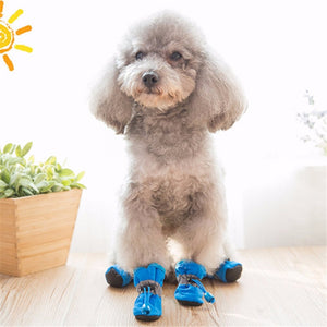 4pcs/set 7 Sizes Nylon Cotton Pet Dog Shoes Waterproof Non-slip Winter Dog Rain Snow Boots Footwear For Puppy Small Cats Dogs - Petgo Wholesale
