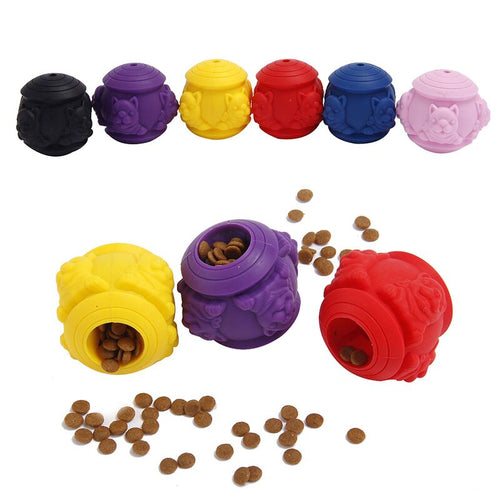 Dog Food Dispensing Ball Interactive IQ Treat Chew Ball Silicone Bouncy Balls Teeth Cleaning Hot Sale