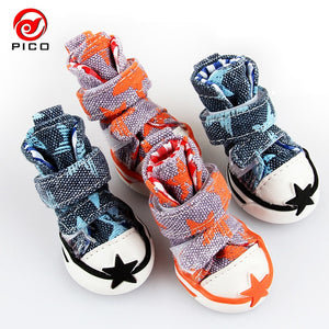 Hot sale pet dog shoes cute stars puppy boot outdoor Casual canvas Sneakers Teddy small dogs shoes ZL248 - Petgo Wholesale