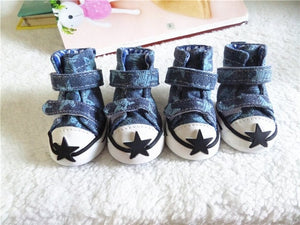 Hot sale pet dog shoes cute stars puppy boot outdoor Casual canvas Sneakers Teddy small dogs shoes ZL248 - Petgo Wholesale