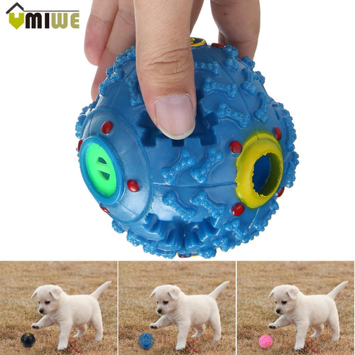 Non-toxic Plastic Dog Toy Squeak Ball Safe Colorful Squeaky Balls Pet Toys For Dogs Train Dog IQ Food Dispenser Puppy Chew Toys