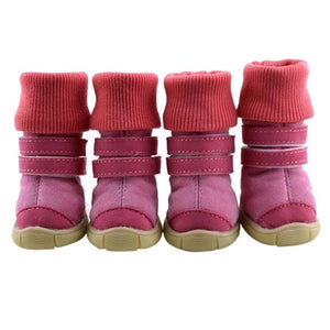 Pet Winter Winter Animal Shoes Anti-Slip Leather Soft Cashmere Waterproof Warm Boots Chill Trend - Petgo Wholesale