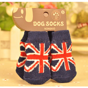 LAPLADOG 4pcs/Lot Puppy Small Dog Shoes Cute Cartoon Warm Soft Cotton Pet Socks Suitable Anti Slip Skid Socks Indoor shoes ZL390 - Petgo Wholesale