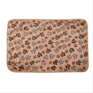 New Cute Dog Bed Mats Soft Flannel Fleece Paw Foot Print Warm Pet Blanket Sleeping Beds Cover Mat For Small Medium Dogs Cats - Petgo Wholesale
