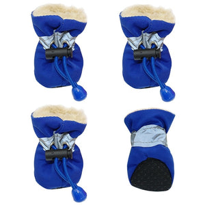 4pcs Waterproof Winter Pet Dog Shoes Anti-slip Rain Snow Boots Footwear Thick Warm For  Small Cats Dogs Puppy Dog Socks Booties - Petgo Wholesale
