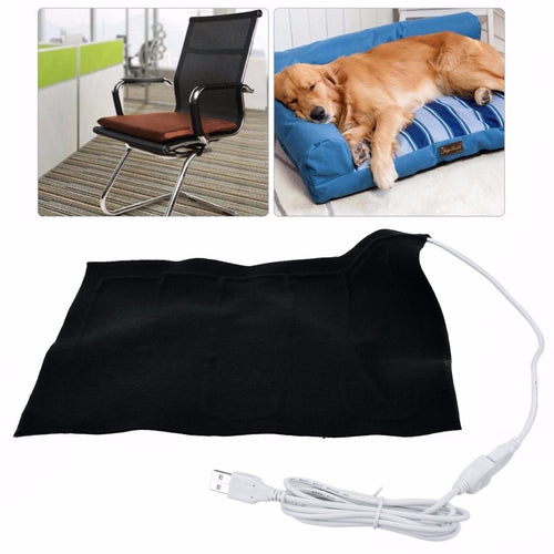 New 5V USB Electric Heating Pad Carbon Fiber Cloth Heater Pad Heating Element for Pet Belt Warmer 50 Celsius Degree Hot - Petgo Wholesale