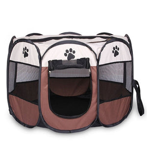 Portable Folding Pet tent Dog House Cage Dog Cat Tent Playpen Puppy Kennel Easy Operation Octagon Fence - Petgo Wholesale