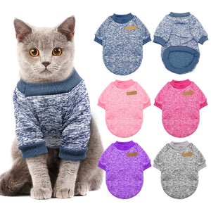 Warm Dog Cat Clothing Autumn Winter Pet Clothes Sweater For Small Dogs Cats Chihuahua Pug Yorkies Kitten Outfit Cat Coat Costume - Petgo Wholesale