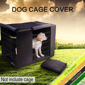 Dog Kennel House Cover Waterproof Dust-proof Durable Oxford Dog Cage Cover Foldable Washable Outdoor Pet Kennel Crate Cover - Petgo Wholesale