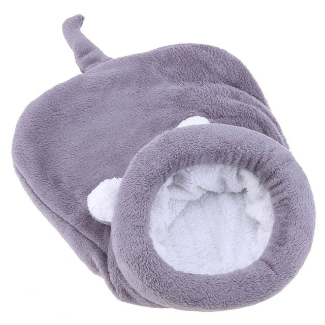 Cat Sleeping Bag Warm Coral Fleece Dog Cat Bed Pet Dog House Lovely Soft Pet Cat Mat Cushion Warm Travel Cat Bed Mat Covers - Petgo Wholesale