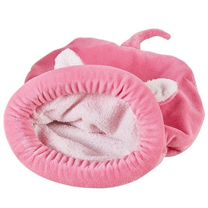 Cat Sleeping Bag Warm Coral Fleece Dog Cat Bed Pet Dog House Lovely Soft Pet Cat Mat Cushion Warm Travel Cat Bed Mat Covers - Petgo Wholesale