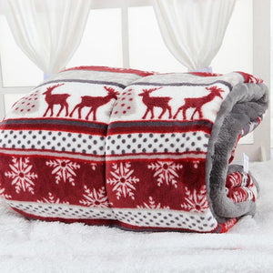 Winter Lovely Pet Cushion dog Mat Warm Star Print Puppy Fleece Mattress small dogs Blanket Bed Cat Pad 50*32cm - Petgo Wholesale