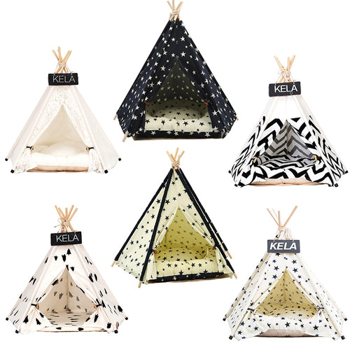JORMEL Pet Tent Dog Bed Cat Toy House Portable Washable Pet Teepee Stripe Pattern  Fashion 2019 Not Included Mat - Petgo Wholesale