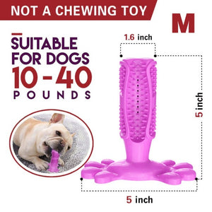 Pet Dog Toothbrush Chew Toy Doggy Brush Stick Soft Rubber Teeth Cleaning Dot Massage Toothpaste for Small dogs Pets Toothbrushes - Petgo Wholesale