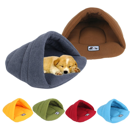 6 Colors Soft Polar Fleece Dog Beds Winter Warm Pet Heated Mat Small Dog Puppy Kennel House for Cats Sleeping Bag Nest Cave Bed - Petgo Wholesale